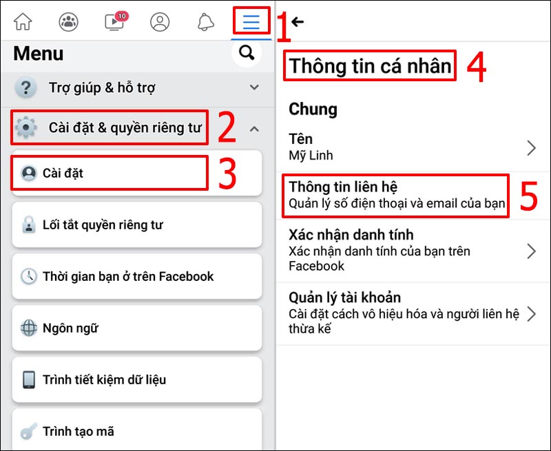 Thêm thông tin liên hệ vào tài khoản Facebook